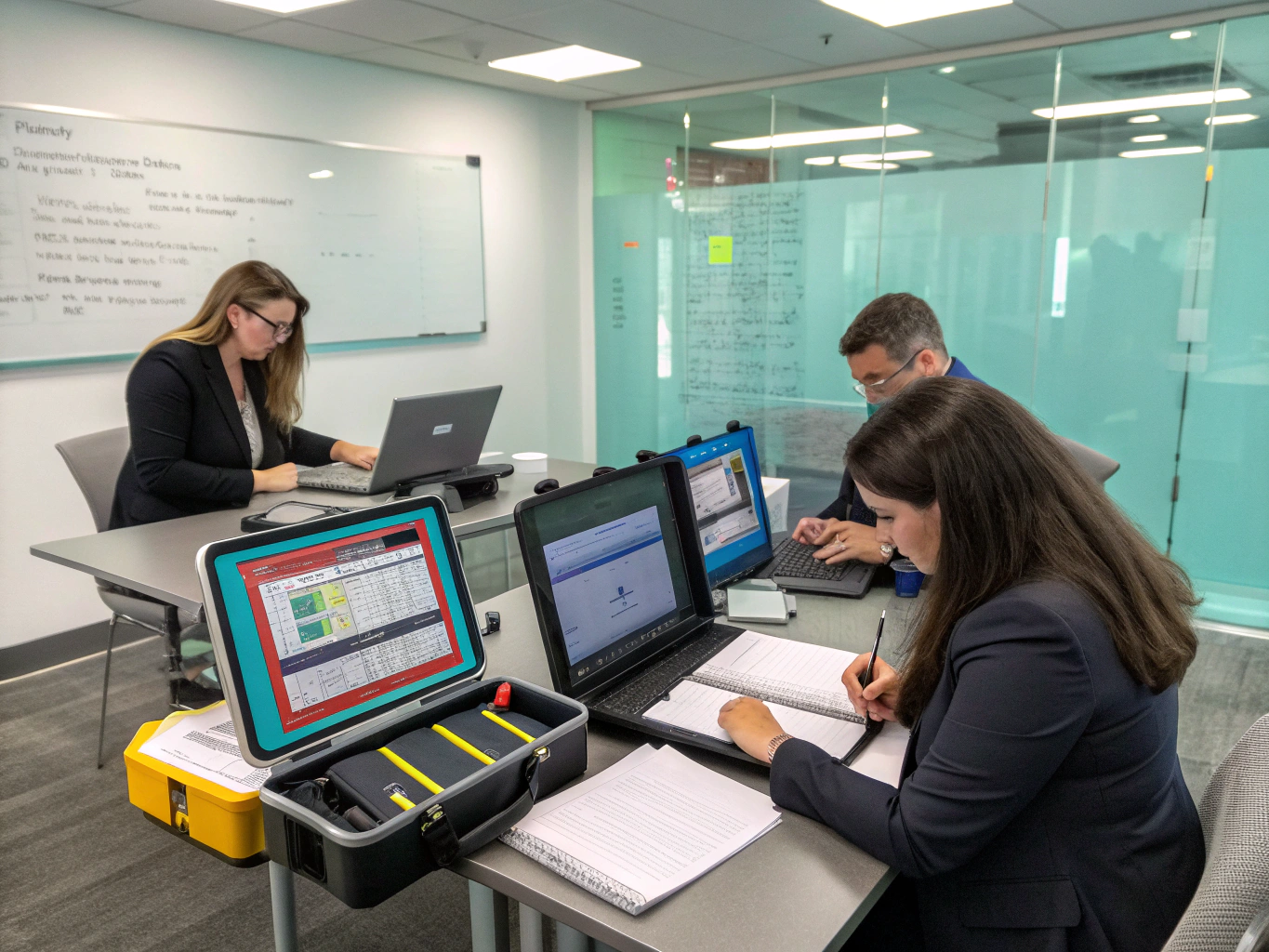 Investigative team reviewing public records and developer maps